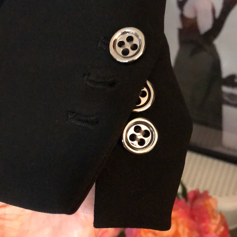 WORTH NEW YORK • Classic Black Blazer with Silver Button Detail - Picture 7 of 16